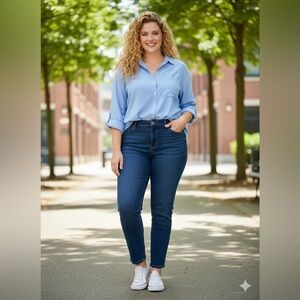 SIZE 18 Time And Tru Women’s Straight Leg Denim Jeans In Regular Wash